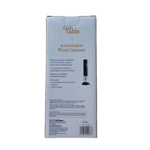 Electric Cordless Wine Bottle Opener Set Automatic Corkscrew with Foil Cutter - Picture 9 of 10